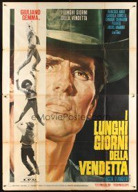 8p232 LONG DAYS OF VENGEANCE Italian 2p '66 different close up art of cowboy Giuliano Gemma!