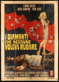 8p238 NO DIAMONDS FOR URSULA Italian 2p '68 sexy Jeanne Valerie w/ gun & jewels by Rodolfo Gasparri!