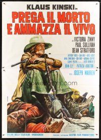8p263 TO KILL A JACKAL Italian 2p '71 spaghetti western art of Klaus Kinski by Renato Casaro!