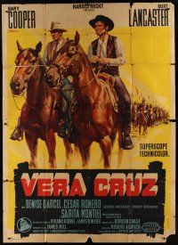 8p269 VERA CRUZ Italian 2p R60s different art of cowboys Gary Cooper & Burt Lancaster by Olivetti!
