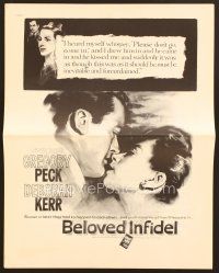 8r093 BELOVED INFIDEL ad mat '59 Gregory Peck as F. Scott Fitzgerald & Deborah Kerr as Graham!