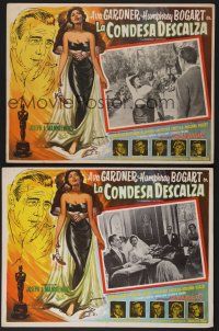 8r109 BAREFOOT CONTESSA 6 Mexican LCs '54 different border art of Humphrey Bogart & Ava Gardner!