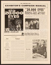 8r170 20,000 EYES pressbook '61 Gene Nelson, Merry Anders could not see the perfect crime!
