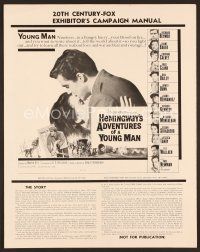 8r173 ADVENTURES OF A YOUNG MAN pressbook '62 Hemingway, headshots of all stars, Paul Newman!