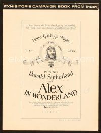 8r176 ALEX IN WONDERLAND pressbook '71 Donald Sutherland, Jeanne Moreau!