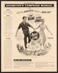 8r185 APRIL LOVE pressbook '57 full-length romantic Pat Boone & sexy Shirley Jones!