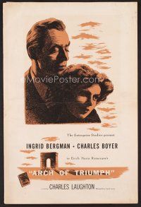 8r186 ARCH OF TRIUMPH pressbook '47 Ingrid Bergman, Charles Boyer, novel by Erich Maria Remarque!
