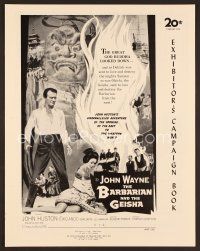 8r191 BARBARIAN & THE GEISHA pressbook '58 John Huston, art of John Wayne with torch & Eiko Ando!