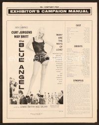 8r208 BLUE ANGEL pressbook '59 Curt Jurgens, full-length image of sexy May Britt!