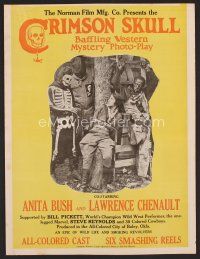 8r249 CRIMSON SKULL pressbook '21 cool image of cowboys Anita Bush & Lawrence Chenault!