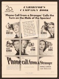 8r472 PHONE CALL FROM A STRANGER pressbook '52 Bette Davis, Shelley Winters, Michael Rennie!