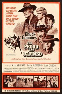 8r481 PROUD & THE DAMNED pressbook '72 Aron Kincaid, Cesar Romero, Chuck Connors, explosive action