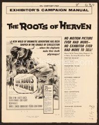 8r505 ROOTS OF HEAVEN pressbook '58 John Huston directed, Errol Flynn & sexy Julie Greco in Africa!