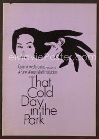 8r576 THAT COLD DAY IN THE PARK pressbook '69 Sandy Dennis, early bizarre overlooked Robert Altman