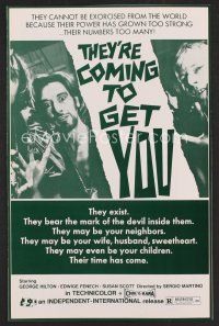 8r584 THEY'RE COMING TO GET YOU green style pressbook '75 creepy zombies on the attack!