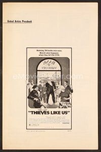 8r585 THIEVES LIKE US pressbook '74 Robert Altman, Keith Carradine, Shelley Duvall!