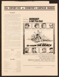 8r596 UP FROM THE BEACH pressbook '65 artwork of Normandy on D-Day plus one by McCarthy!