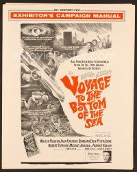 8r601 VOYAGE TO THE BOTTOM OF THE SEA pressbook '61 fantasy sci-fi art of scuba divers & monster!