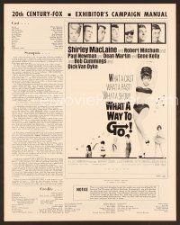 8r609 WHAT A WAY TO GO pressbook '64 Shirley MacLaine, Paul Newman, Robert Mitchum, Dean Martin!