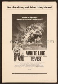 8r613 WHITE LINE FEVER pressbook '75 Jan-Michael Vincent, cool truck crash artwork!