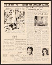 8r617 WILD ON THE BEACH pressbook '65 Frankie Randall, Sherry Jackson, Sonny & Cher, rock & roll!