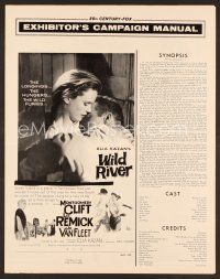 8r618 WILD RIVER pressbook '60 directed by Elia Kazan, Montgomery Clift embraces Lee Remick!