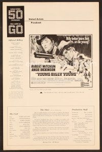 8r630 YOUNG BILLY YOUNG pressbook '69 Robert Mitchum, sexy Angie Dickinson & Robert Walker!