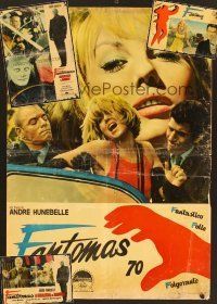 8s022 LOT OF 14 FOLDED ITALIAN PHOTOBUSTAS lot '65 - '66 from two different Fantomas movies!