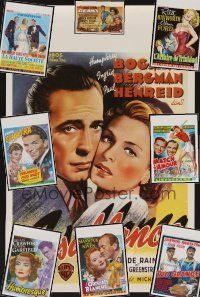 8s048 LOT OF 9 UNFOLDED BELGIAN REPRO POSTERS lot '90s Casablanca, Affair in Trinidad, Giant + more!