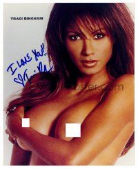 8s094 TRACI BINGHAM signed color 8x10 REPRO still '00s naked portrait of the sexy Baywatch actress!