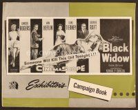 8s249 BLACK WIDOW pressbook '54 Ginger Rogers, Gene Tierney, Van Heflin, George Raft, sexy!