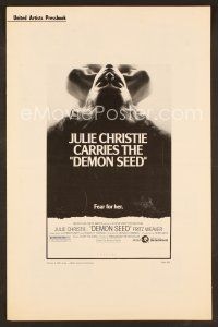8s258 DEMON SEED pressbook '77 Julie Christie is profanely violated by a demonic machine!