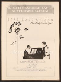 8s263 FUNNY LADY pressbook '75 Barbra Streisand watches James Caan play piano!