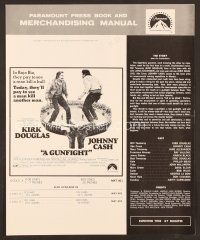8s269 GUNFIGHT pressbook '71 people pay to see Kirk Douglas and Johnny Cash try to kill each other!