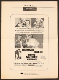 8s274 HOW TO MURDER YOUR WIFE pressbook '65 Jack Lemmon, Virna Lisi, the most sadistic comedy!