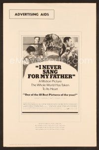 8s278 I NEVER SANG FOR MY FATHER pressbook '70 Gilbert Cates, Melvyn Douglas, Robert Anderson play