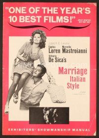 8s291 MARRIAGE ITALIAN STYLE pressbook '65 de Sica's Matrimonio all'Italiana, Loren, Mastroianni