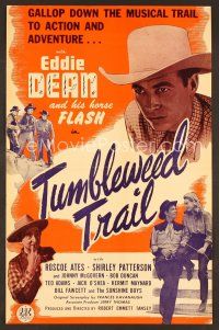 8s318 TUMBLEWEED TRAIL pressbook '46 singing cowboy Eddie Dean gallops down the musical trail!