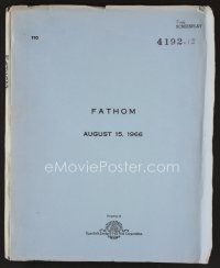 8s209 FATHOM final draft script August 15, 1966, screenplay by Lorenzo Semple, Jr.