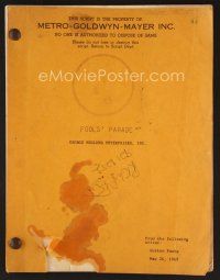 8s210 FOOLS' PARADE script May 26, 1969, screenplay by Horton Foote!