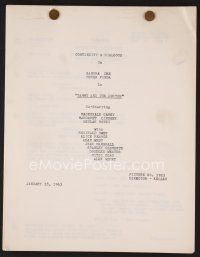8s234 TAMMY & THE DOCTOR continuity & dialogue script January 18, 1963, screenplay by Oscar Brodney
