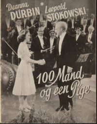 8s148 100 MEN & A GIRL Danish program '37 Deanna Durbin plays with Leopold Stokowski, different!