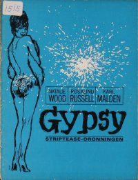 8s161 GYPSY Danish program 1963 different images + artwork of sexiest stripper Natalie Wood!