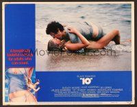 8t138 '10' LC #7 '79 close up of Dudley Moore kissing sexy Bo Derek on the beach!