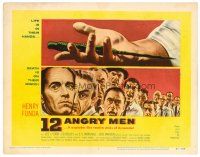 8t029 12 ANGRY MEN TC '57 Henry Fonda, Sidney Lumet courtroom jury classic, life is in their hands!