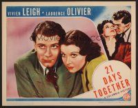 8t142 21 DAYS TOGETHER LC '40 c/u of Vivien Leigh who loves possible murderer Laurence Olivier!