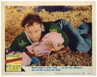 8t145 3 GODFATHERS LC #4 '49 close up of John Wayne risking his life to save a baby!