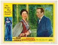 8t181 BAREFOOT CONTESSA LC #3 '54 close up of Humphrey Bogart & sexy Ava Gardner!