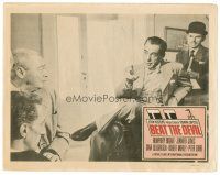 8t187 BEAT THE DEVIL LC R63 seated Humphrey Bogart talks to Peter Lorre & two other men!
