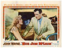 8t197 BIG JIM McLAIN LC #1 '52 John Wayne looks at Veda Ann Borg blowing smoke!